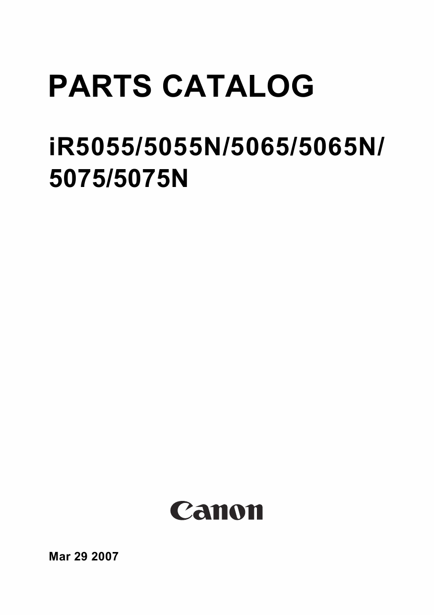 Canon imageRUNNER-iR 5055 5065 5075 5055N 5065N 5075N Parts Catalog-1